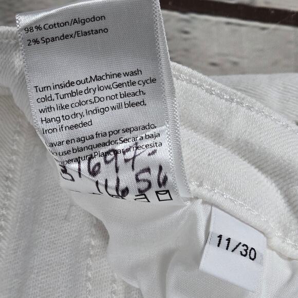 Risen Vintage Wash Straight Leg White Denim Jeans High Rise RDP5256 30/11 - Picture 6 of 13